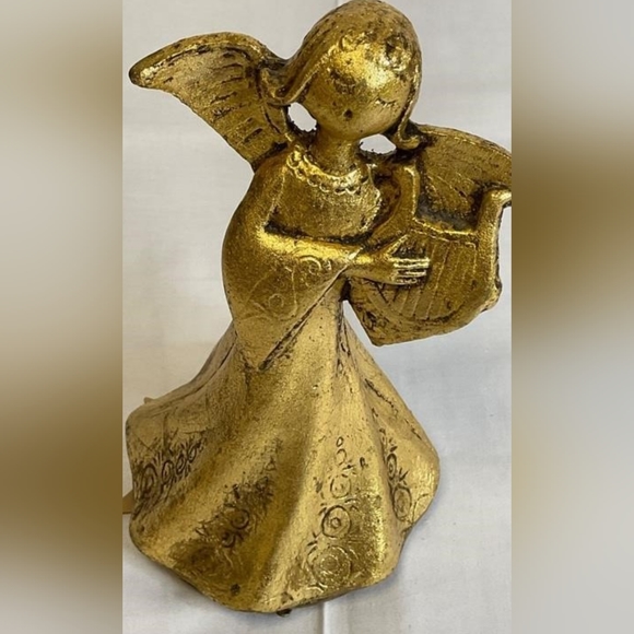 regue Accents Vintage Musical Gold Angel Reuge Swiss Rotating Music